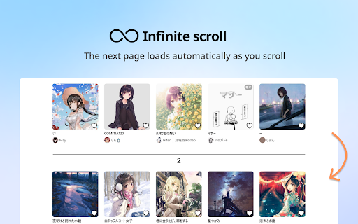 Pixiv Infinite Scroll  from Chrome web store to be run with OffiDocs Chromium online