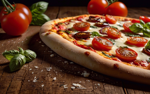 Pizza and tomatoes  from Chrome web store to be run with OffiDocs Chromium online