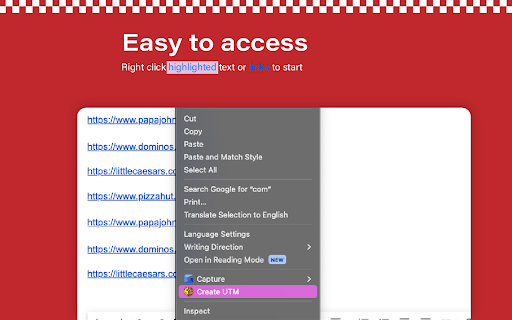 Pizza Boys UTM Generator  from Chrome web store to be run with OffiDocs Chromium online
