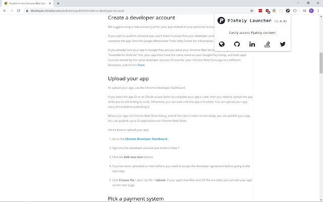 PJately Launcher  from Chrome web store to be run with OffiDocs Chromium online