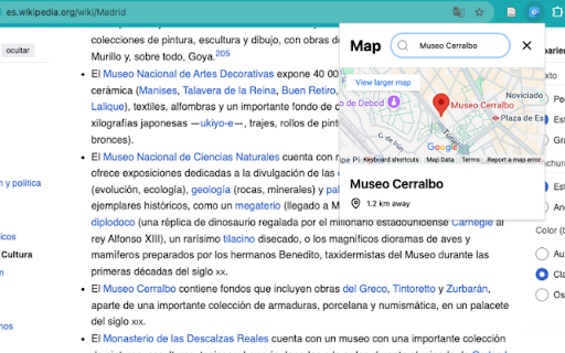 Place search panel  from Chrome web store to be run with OffiDocs Chromium online