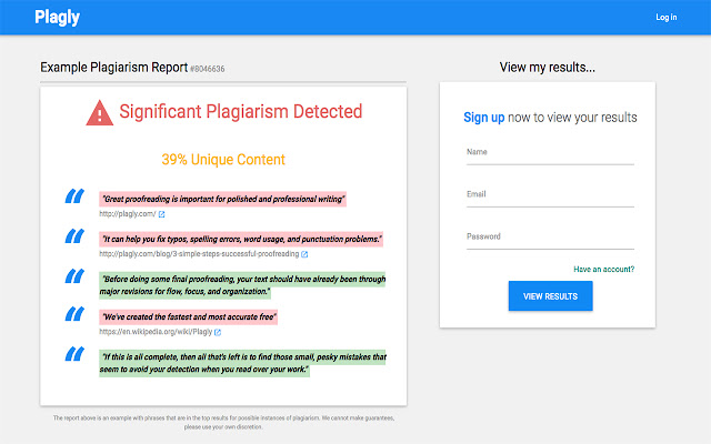 Plagly Plagiarism Checker Tool  from Chrome web store to be run with OffiDocs Chromium online
