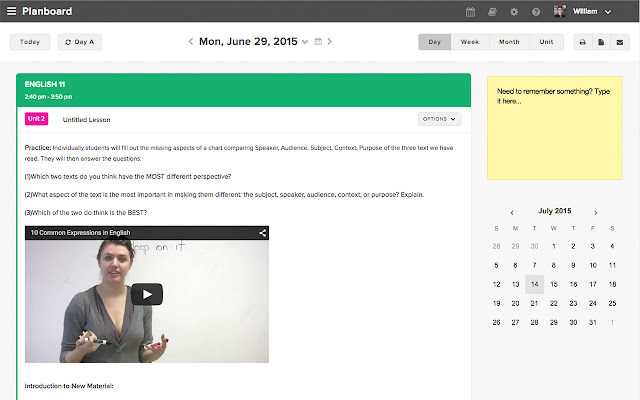 Planboard by Chalk.com Free Lesson Planner  from Chrome web store to be run with OffiDocs Chromium online