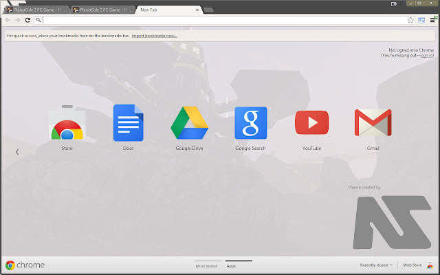 Planetside 2 Nanite Systems theme  from Chrome web store to be run with OffiDocs Chromium online
