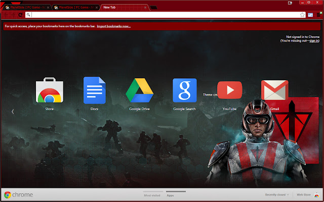 Planetside 2 Terran Republic theme  from Chrome web store to be run with OffiDocs Chromium online