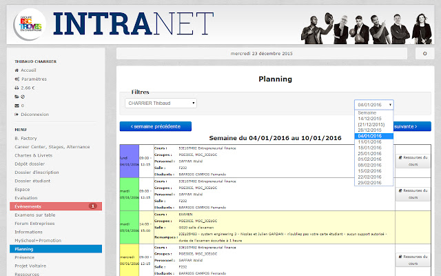 Planning Week Selector ESC Troyes  from Chrome web store to be run with OffiDocs Chromium online