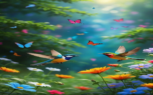 Plants, flowers, butterflies and birds Wallpapers  from Chrome web store to be run with OffiDocs Chromium online