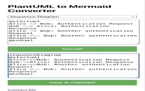 PlantUML to Mermaid Converter  from Chrome web store to be run with OffiDocs Chromium online