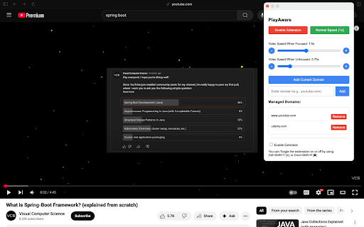 PlayAware  from Chrome web store to be run with OffiDocs Chromium online