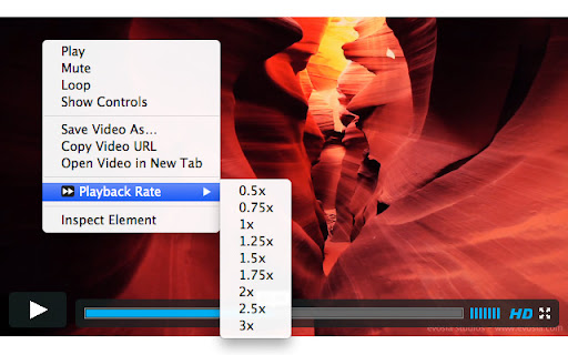 Playback Rate  from Chrome web store to be run with OffiDocs Chromium online