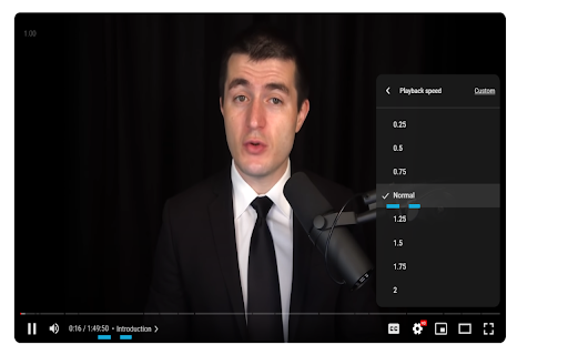 Playback Speed Time  from Chrome web store to be run with OffiDocs Chromium online