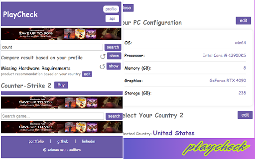 PlayCheck  from Chrome web store to be run with OffiDocs Chromium online