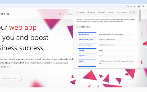 Playful Sparkle SEO Audit  from Chrome web store to be run with OffiDocs Chromium online