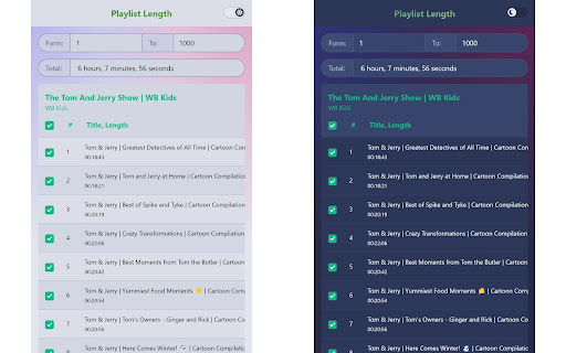 Playlist Length  from Chrome web store to be run with OffiDocs Chromium online