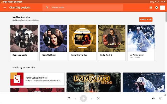 Play Music Shortcut  from Chrome web store to be run with OffiDocs Chromium online