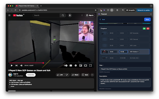 Playrack Video Bookmarks Manager  from Chrome web store to be run with OffiDocs Chromium online