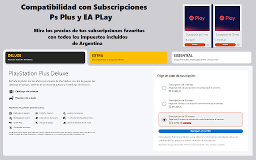 PlaySita: PS Store + impuestos Argentina 2023  from Chrome web store to be run with OffiDocs Chromium online