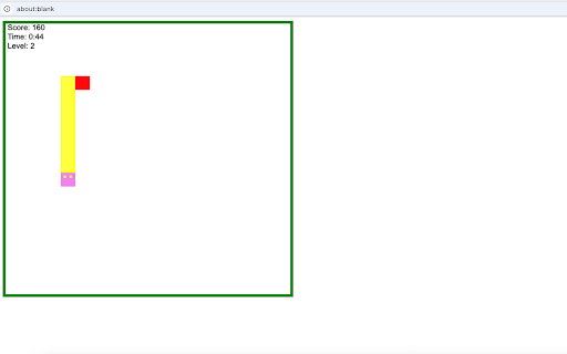Play snake  from Chrome web store to be run with OffiDocs Chromium online