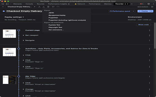 Playwright Chrome Recorder  from Chrome web store to be run with OffiDocs Chromium online