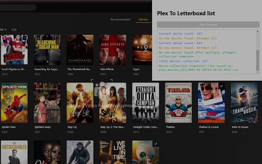 Plex to Letterboxd  from Chrome web store to be run with OffiDocs Chromium online