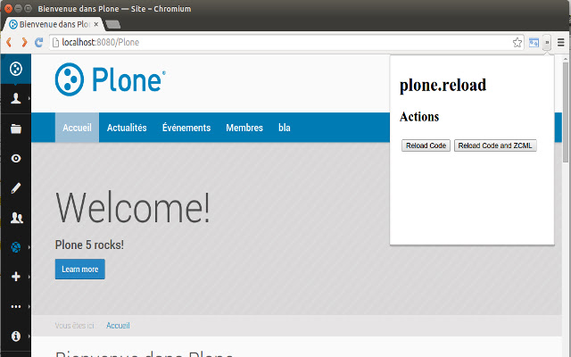 Plone Reloader  from Chrome web store to be run with OffiDocs Chromium online