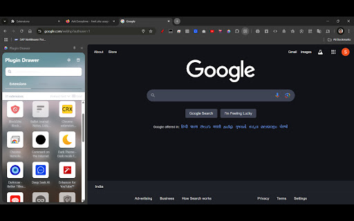 Plugin Drawer  from Chrome web store to be run with OffiDocs Chromium online