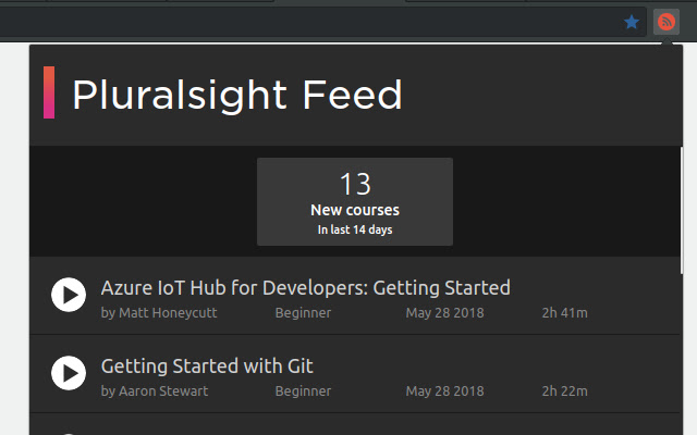 Pluralsight Feed  from Chrome web store to be run with OffiDocs Chromium online