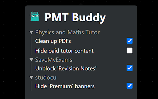 PMT Buddy  from Chrome web store to be run with OffiDocs Chromium online