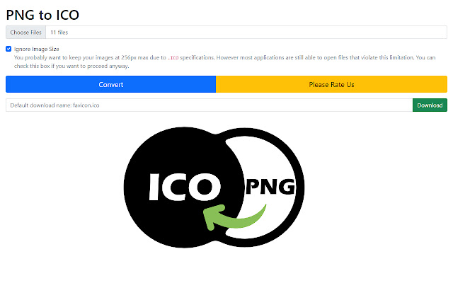 PNG to ICO  from Chrome web store to be run with OffiDocs Chromium online