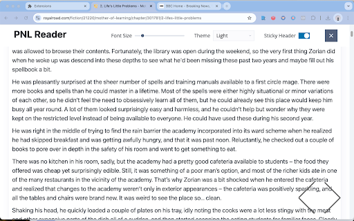 PNL Reader  from Chrome web store to be run with OffiDocs Chromium online