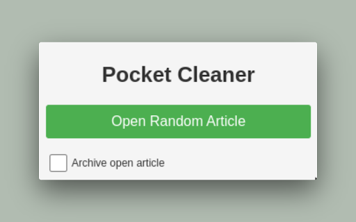 Pocket Cleaner  from Chrome web store to be run with OffiDocs Chromium online