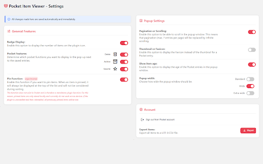 Pocket Item Viewer  from Chrome web store to be run with OffiDocs Chromium online