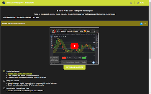 Pocket Option Strategy App – Trade Smarter  from Chrome web store to be run with OffiDocs Chromium online