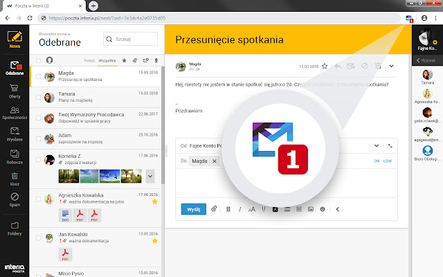 Poczta INTERIA.PL  from Chrome web store to be run with OffiDocs Chromium online