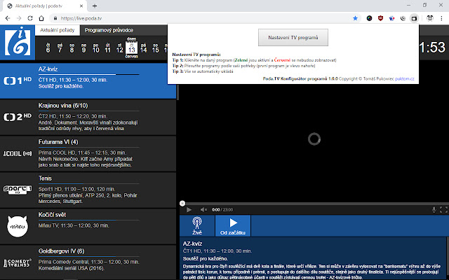 Poda.TV Konfigurátor programů  from Chrome web store to be run with OffiDocs Chromium online