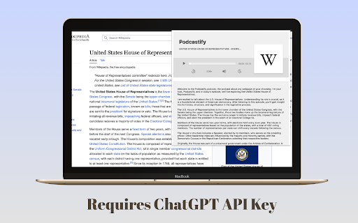 Podcastify  from Chrome web store to be run with OffiDocs Chromium online