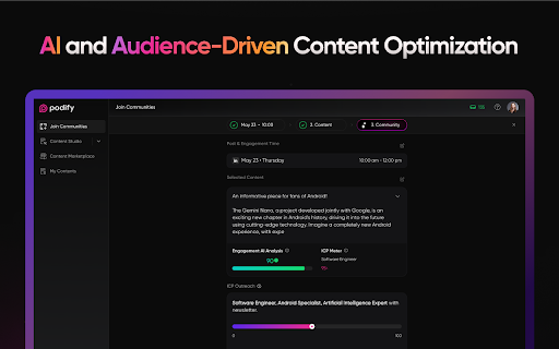Podify Ultimate Audience Building Platform  from Chrome web store to be run with OffiDocs Chromium online