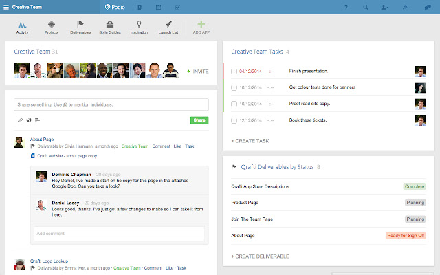 Podio  from Chrome web store to be run with OffiDocs Chromium online