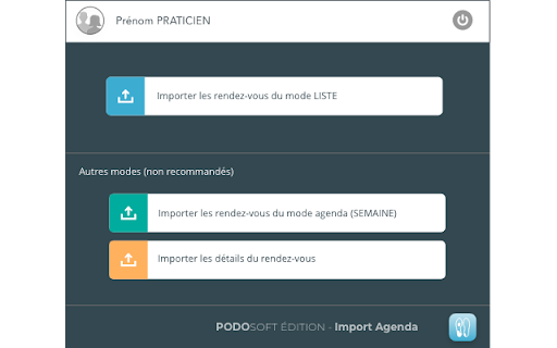 PODOSOFT EDITION Import Agenda  from Chrome web store to be run with OffiDocs Chromium online