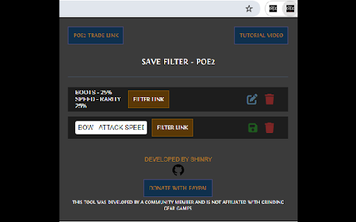 POE2 Save Trade Filter  from Chrome web store to be run with OffiDocs Chromium online