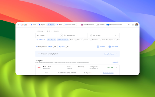 Points  Miles on Google Flights Smart Redemptions  from Chrome web store to be run with OffiDocs Chromium online