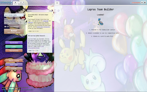 Pokemon Showdown Lapras Teambuilder  from Chrome web store to be run with OffiDocs Chromium online