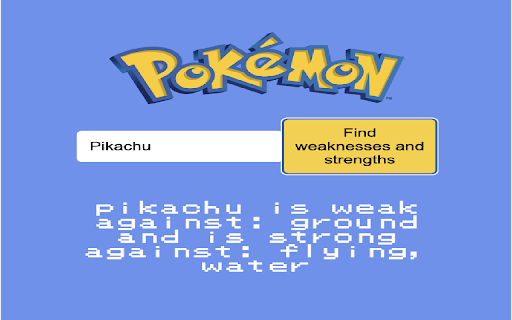 Pokemon Type Weakness  Strength Finder  from Chrome web store to be run with OffiDocs Chromium online