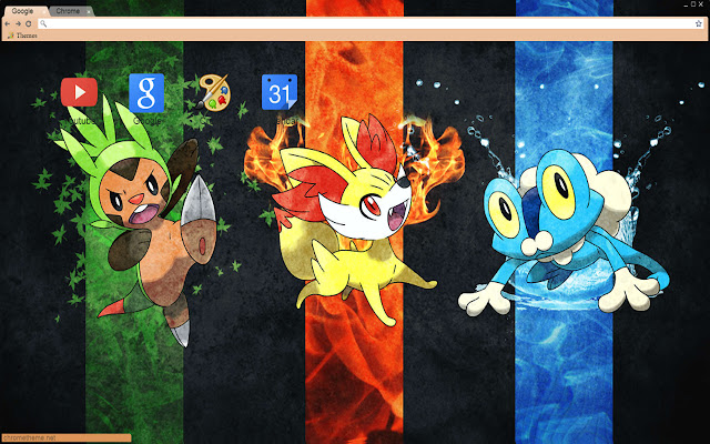Pokemon X/Y: Starter pokemons theme 1366x768  from Chrome web store to be run with OffiDocs Chromium online