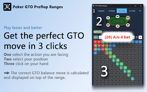 Poker GTO Preflop Ranges  from Chrome web store to be run with OffiDocs Chromium online