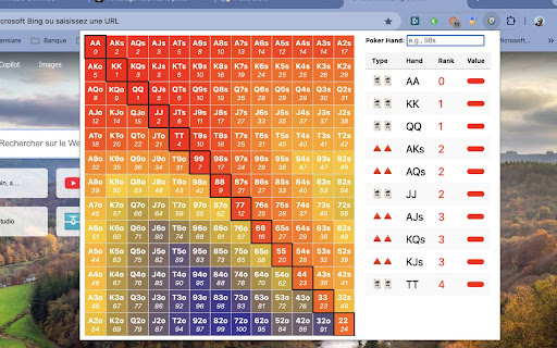 Poker Hand Lookup  from Chrome web store to be run with OffiDocs Chromium online
