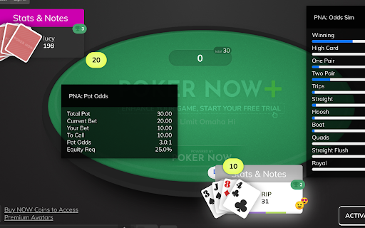 PokerNow Assistant  from Chrome web store to be run with OffiDocs Chromium online