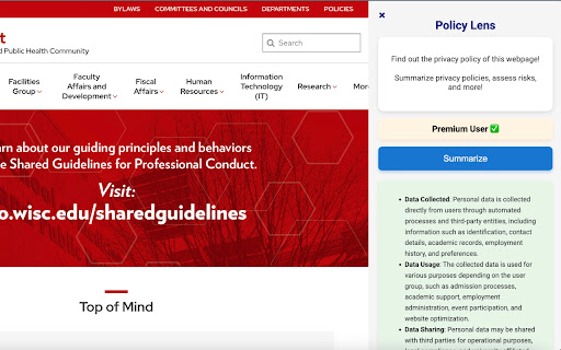 Policy Lens  from Chrome web store to be run with OffiDocs Chromium online