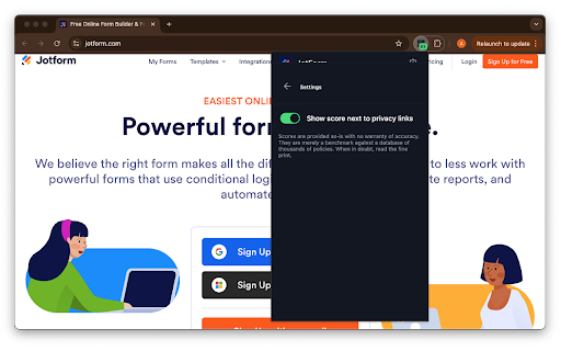 PolicyThere Grade Checker  from Chrome web store to be run with OffiDocs Chromium online