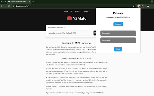 Poliscope  from Chrome web store to be run with OffiDocs Chromium online
